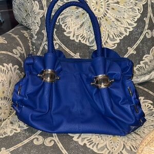 Vintage Cato Shoulder Bag 
Dark blue and silver